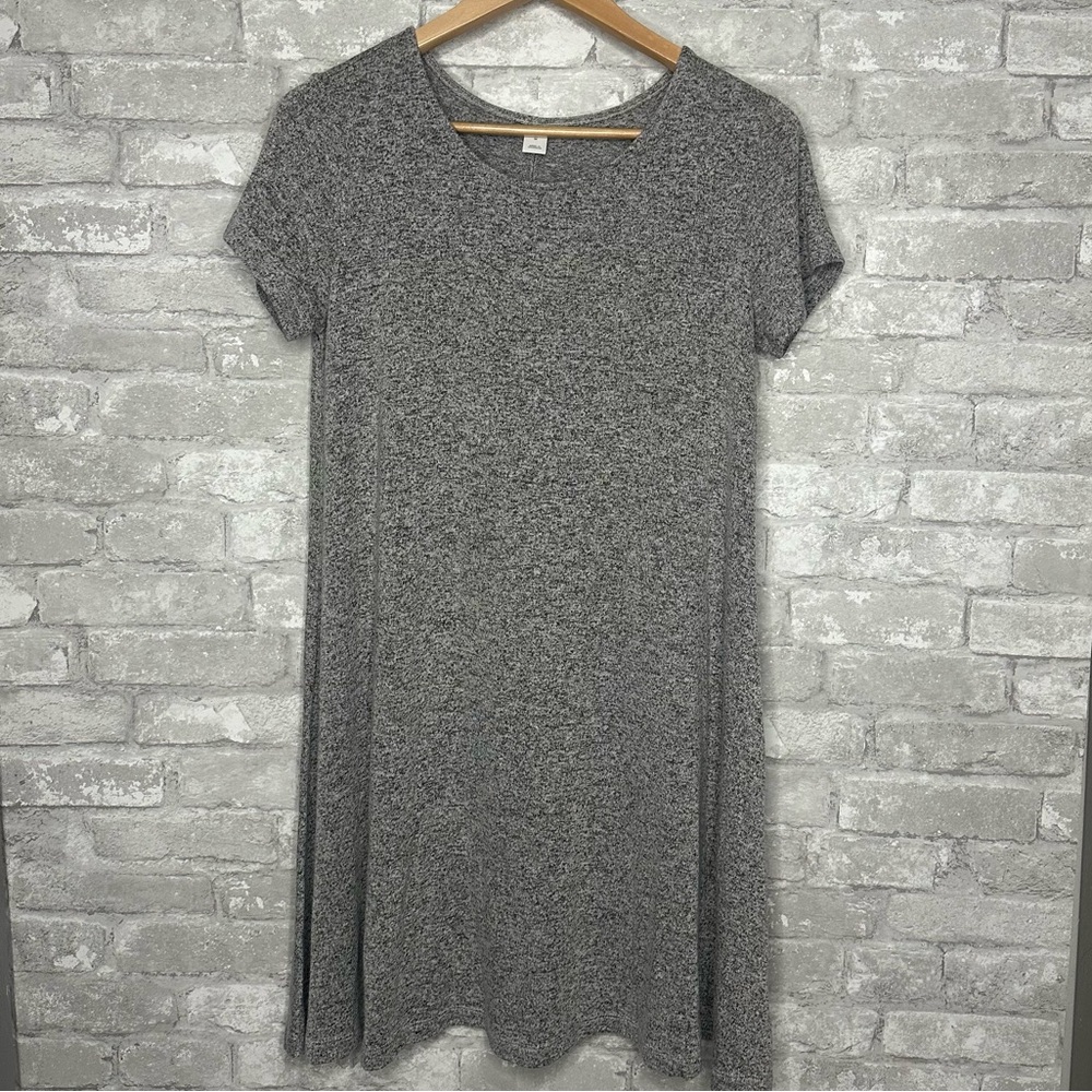 EUC Old Navy Gray A-line Midi Tee Shirt Dress Size Medium *Used (Heather Grey)